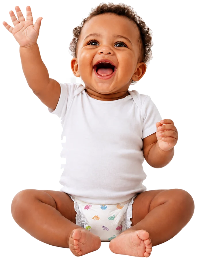 Bébé Bebea qui fait coucou