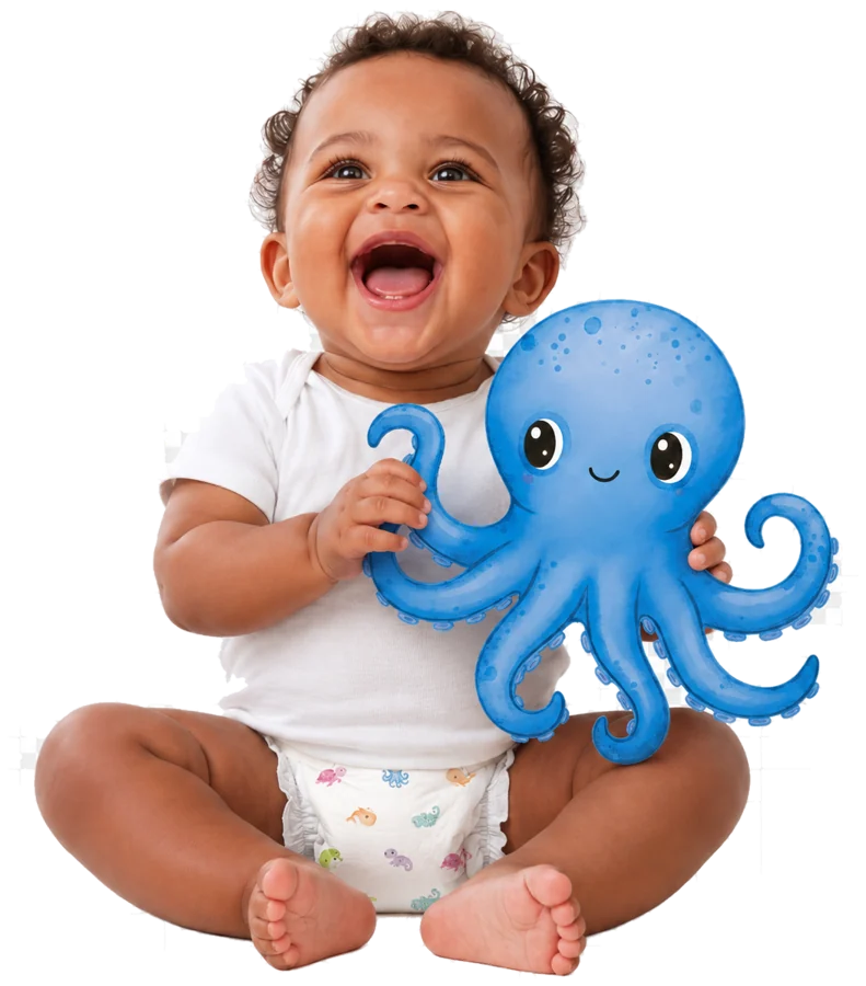 Bébé Bebea avec la mascotte zourite
